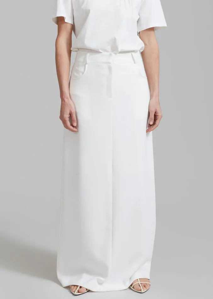 The Frankie Shop Malvo Long Pencil Skirt 8211 White Women Clothing