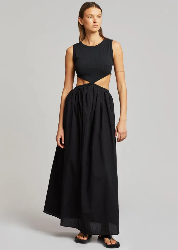 The Frankie Shop Mara Cut Out Maxi Dress 8211 Black Women Clothing