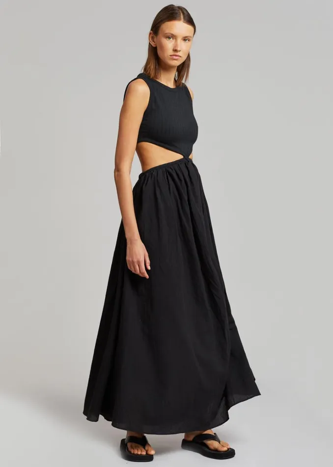 The Frankie Shop Mara Cut Out Maxi Dress 8211 Black Women Clothing