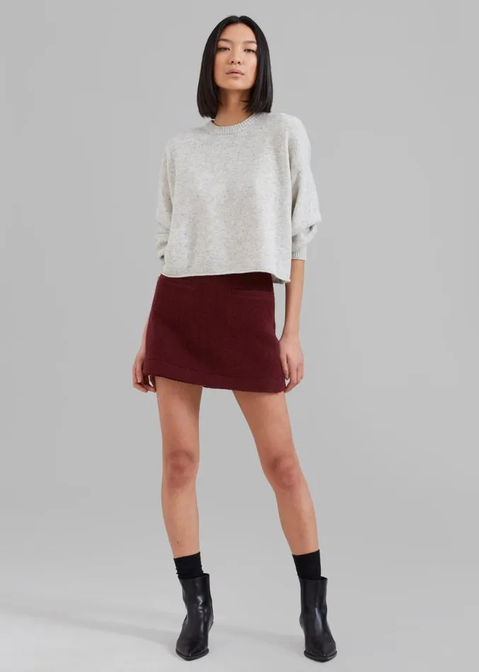 The Frankie Shop Marlan Rolled Edge Sweater 8211 Grey Women Knitwear