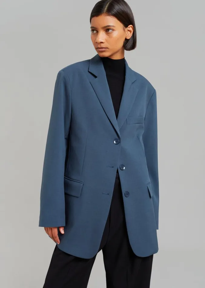 The Frankie Shop Marquesa Blazer 8211 Slate Grey Women Outerwear