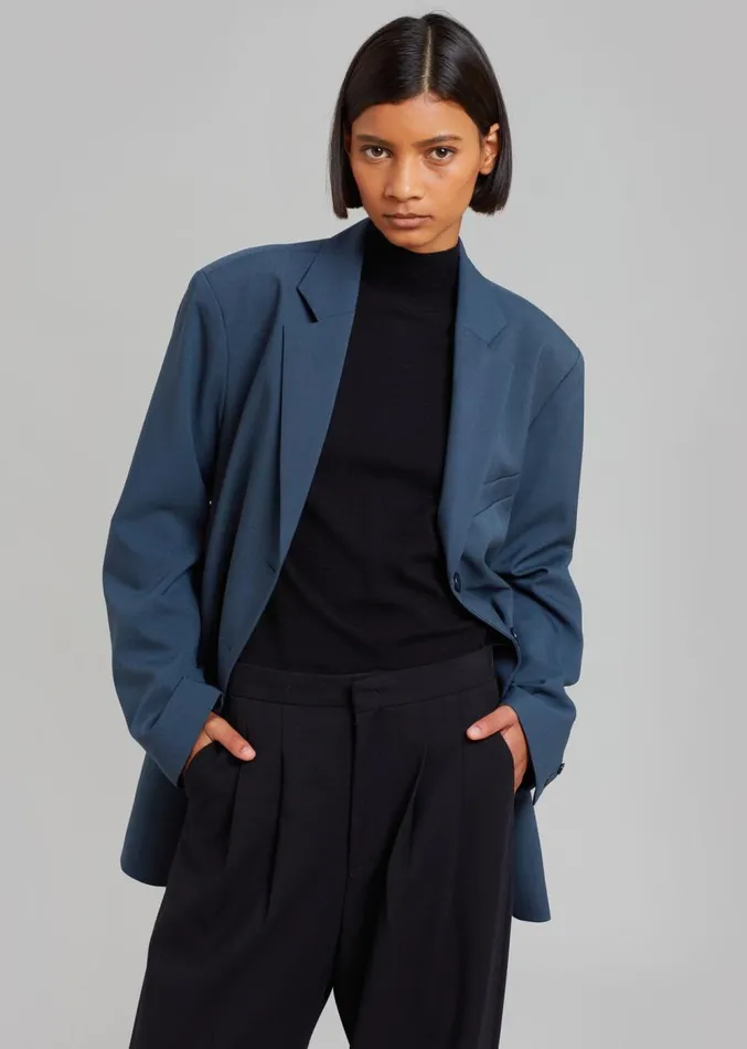 The Frankie Shop Marquesa Blazer 8211 Slate Grey Women Outerwear