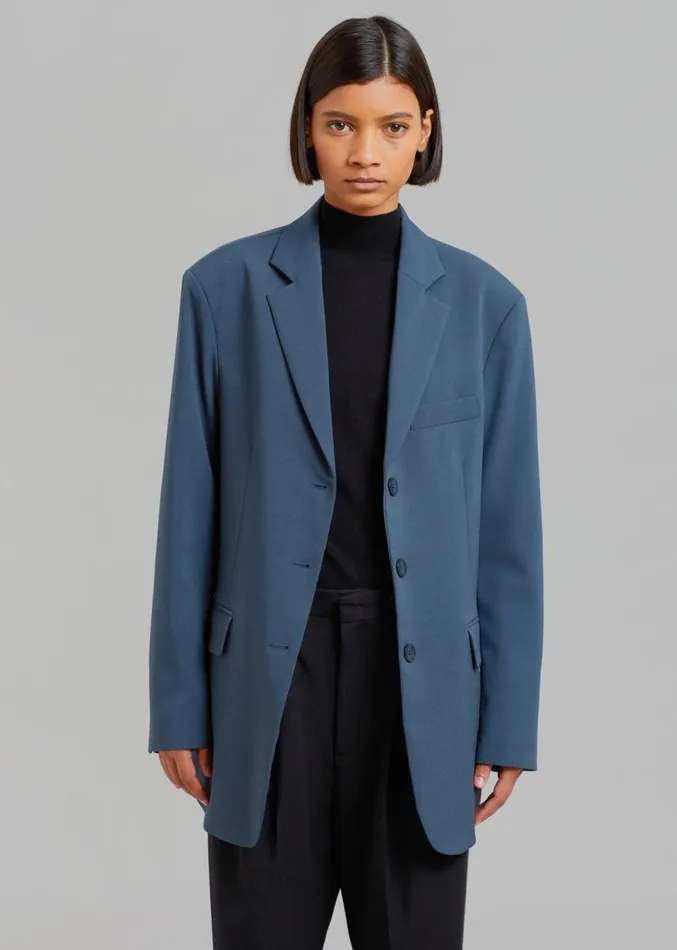 The Frankie Shop Marquesa Blazer 8211 Slate Grey Women Outerwear