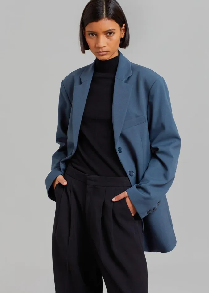The Frankie Shop Marquesa Blazer 8211 Slate Grey Women Outerwear