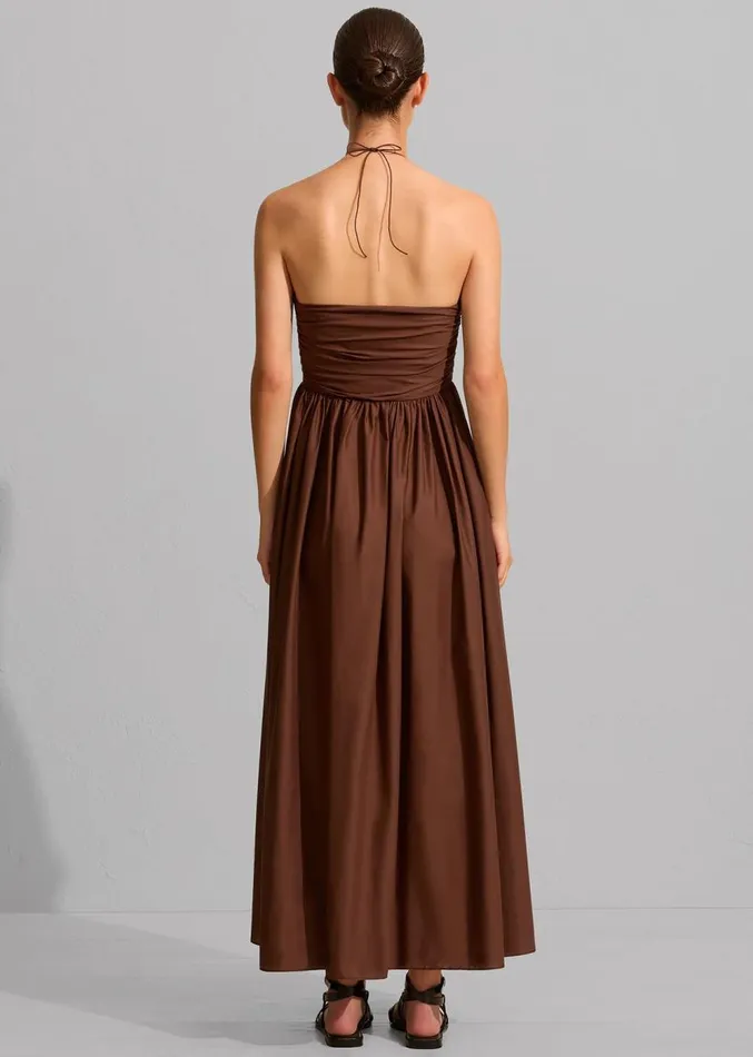 The Frankie Shop Matteau Bandeau Rouched Sundress 8211 Sable Women Clothing