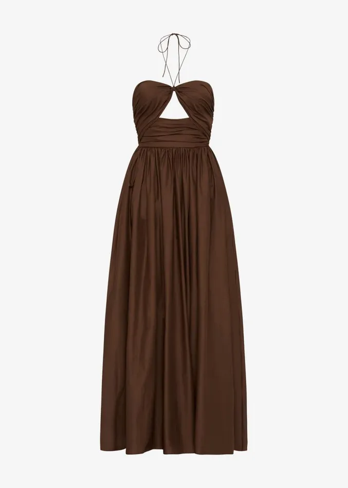 The Frankie Shop Matteau Bandeau Rouched Sundress 8211 Sable Women Clothing