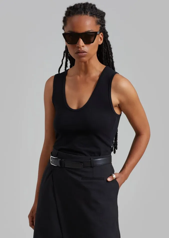 The Frankie Shop Matteau Deep U Tank 8211 Black Women Clothing