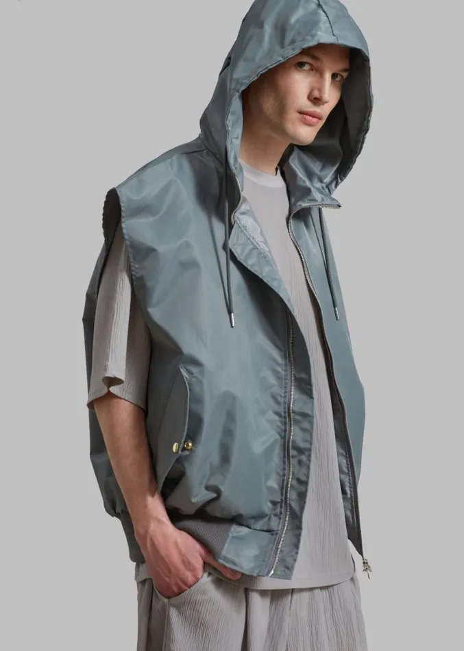 The Frankie Shop Maverick Pocket Vest 8211 Olive Men Clothing