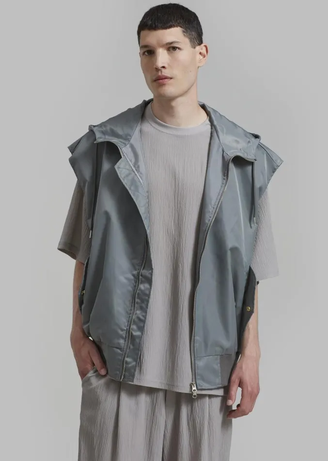 The Frankie Shop Maverick Pocket Vest 8211 Olive Men Clothing