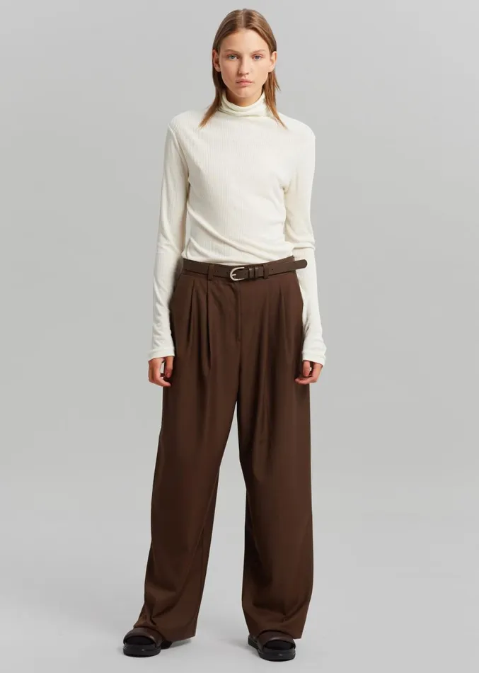 The Frankie Shop Mavo Pleated Pants 8211 Brown Women Clothing