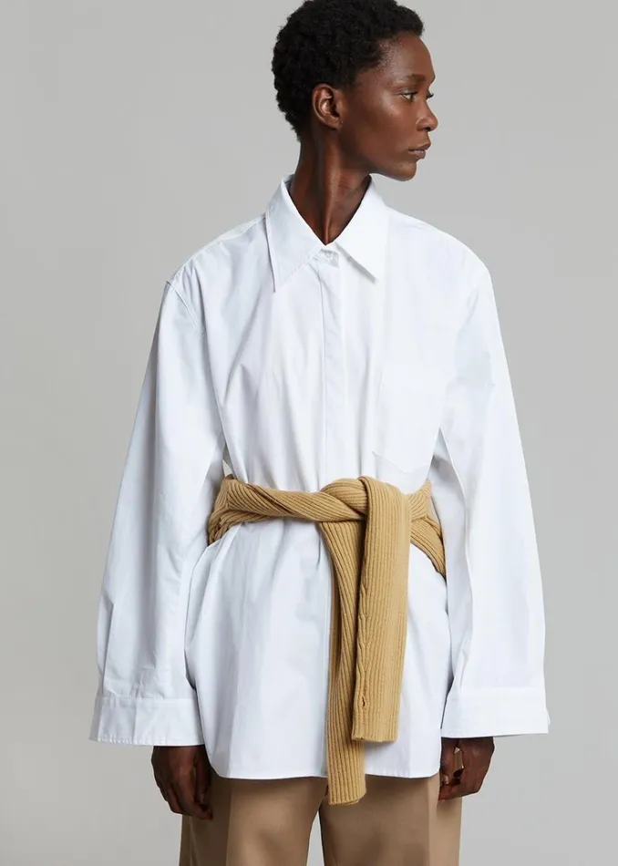 The Frankie Shop Mayim Oversized Shirt 8211 White Women Tops