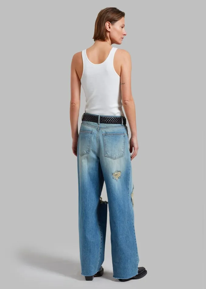 The Frankie Shop Melbourne Ripped Jeans 8211 Worn Wash Women Clothing