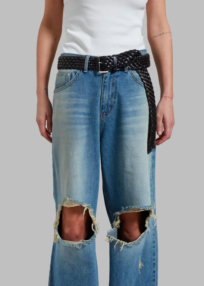 The Frankie Shop Melbourne Ripped Jeans 8211 Worn Wash Women Clothing