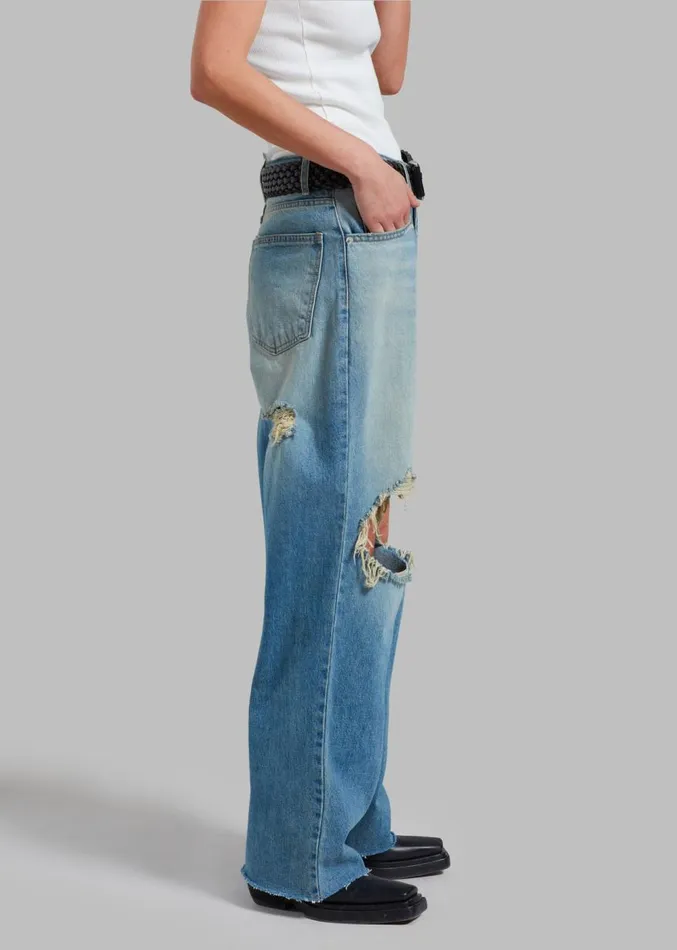 The Frankie Shop Melbourne Ripped Jeans 8211 Worn Wash Women Clothing