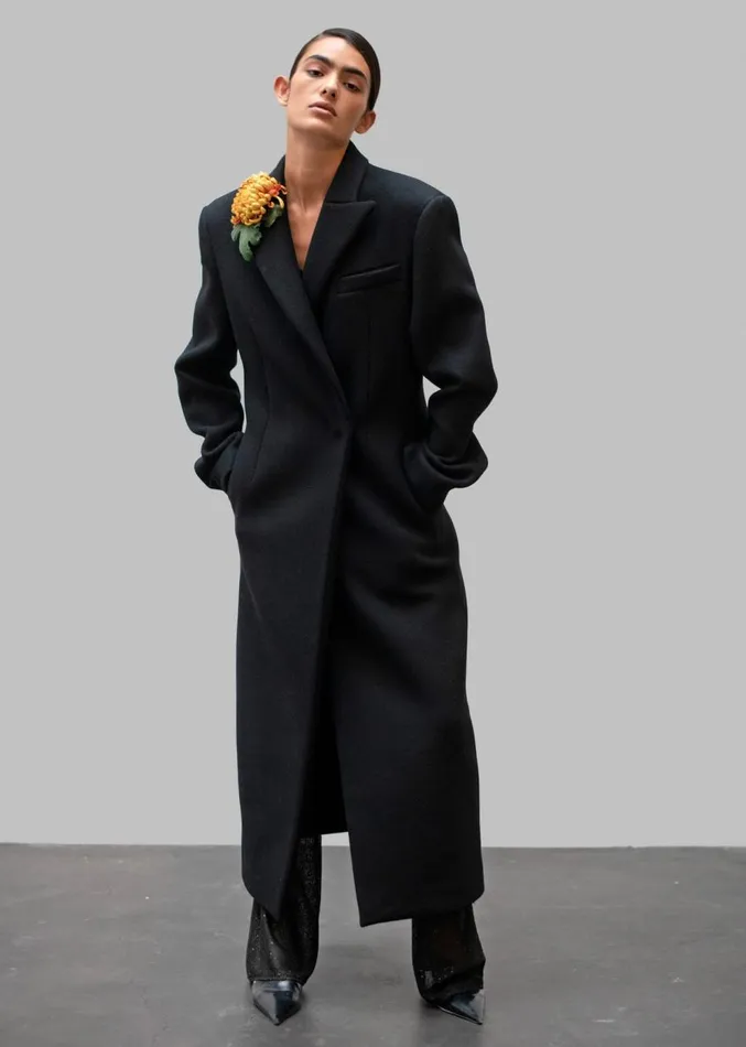 The Frankie Shop Melva Coat 8211 Black Women Clothing