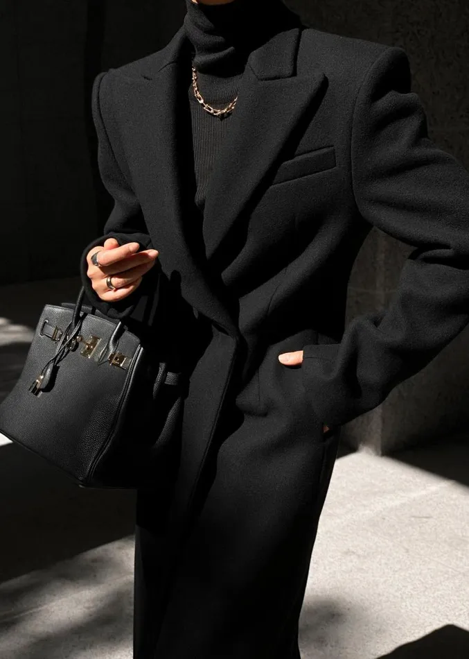 The Frankie Shop Melva Coat 8211 Black Women Clothing