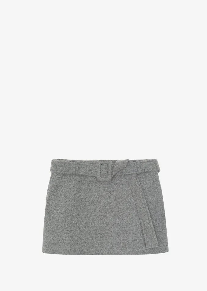 The Frankie Shop Mendy Belted Mini Skirt 8211 Grey Women Clothing