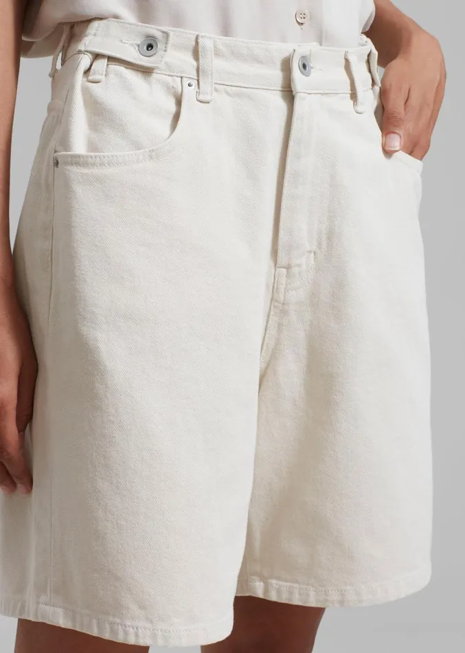 The Frankie Shop Meredith Denim Shorts 8211 Cream Women Denim
