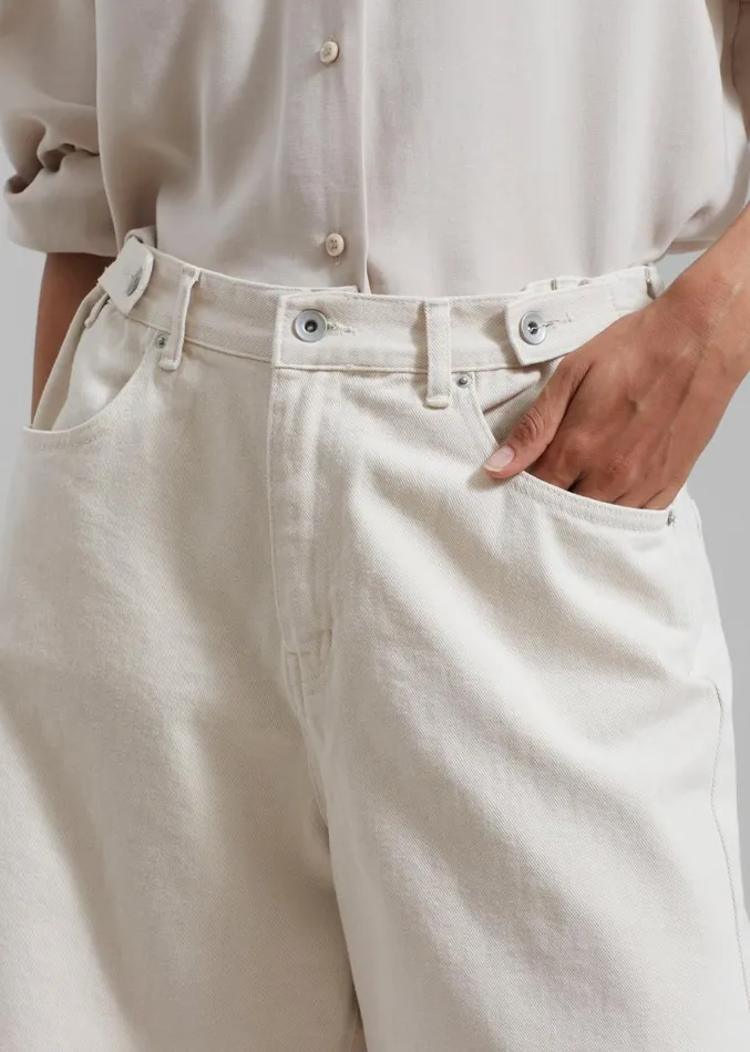 The Frankie Shop Meredith Denim Shorts 8211 Cream Women Denim
