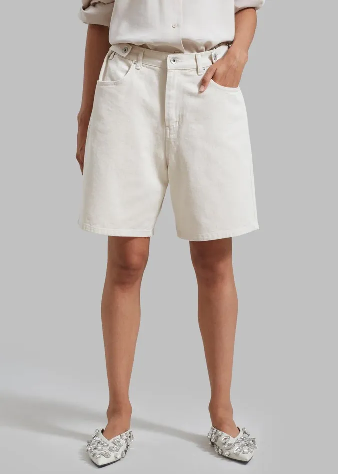 The Frankie Shop Meredith Denim Shorts 8211 Cream Women Denim