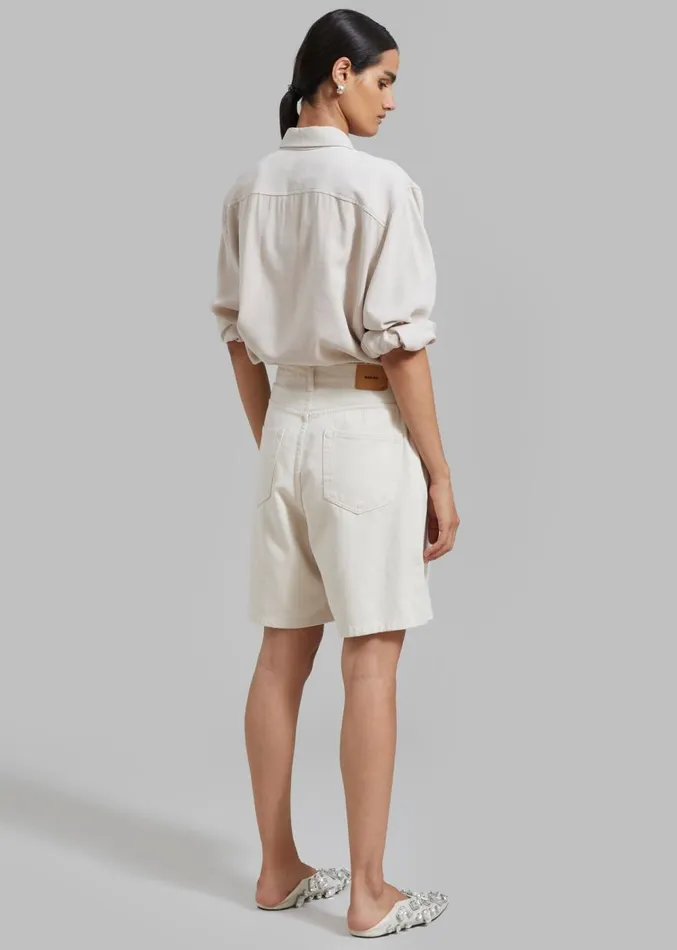 The Frankie Shop Meredith Denim Shorts 8211 Cream Women Denim