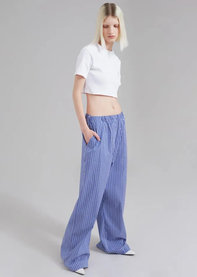 The Frankie Shop Mirca Elastic Pants 8211 Blue Multi Stripe Women Loungewear