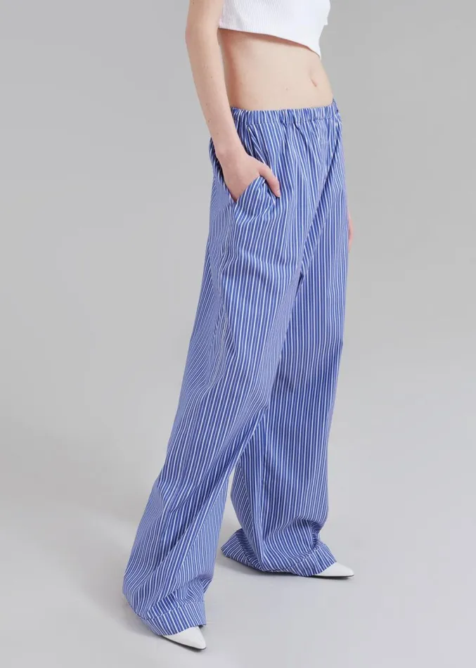 The Frankie Shop Mirca Elastic Pants 8211 Blue Multi Stripe Women Loungewear