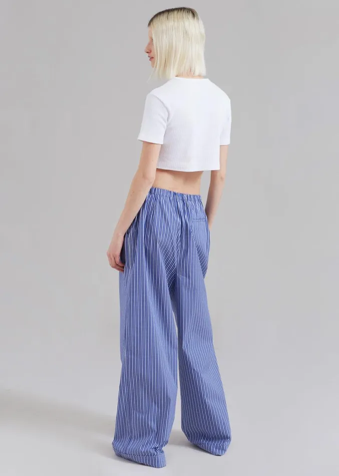 The Frankie Shop Mirca Elastic Pants 8211 Blue Multi Stripe Women Loungewear