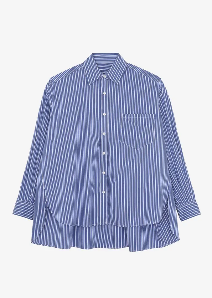 The Frankie Shop Mirca Pocket Shirt 8211 Blue Multi Stripe Women Tops