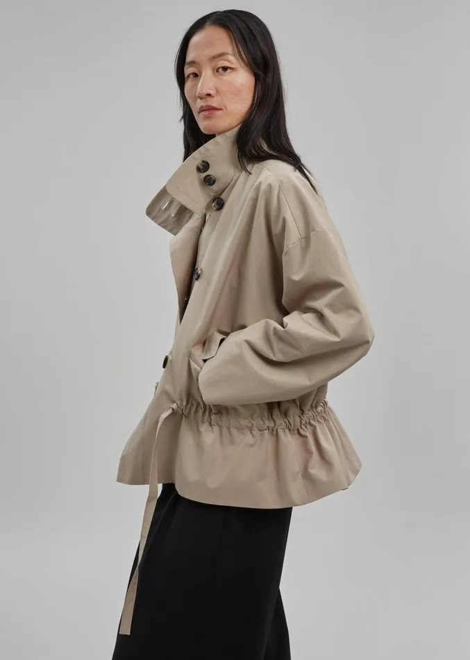 The Frankie Shop Myro Drawstring Jacket 8211 Beige Women Clothing