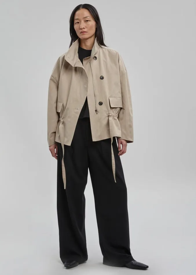 The Frankie Shop Myro Drawstring Jacket 8211 Beige Women Clothing