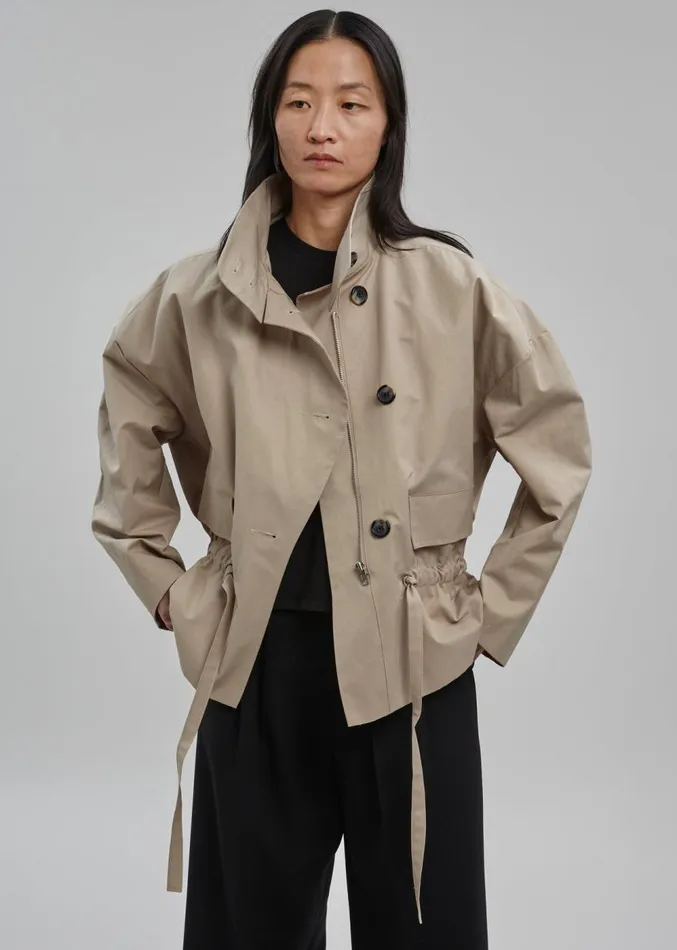 The Frankie Shop Myro Drawstring Jacket 8211 Beige Women Clothing