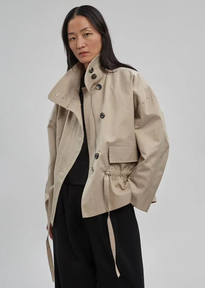 The Frankie Shop Myro Drawstring Jacket 8211 Beige Women Clothing