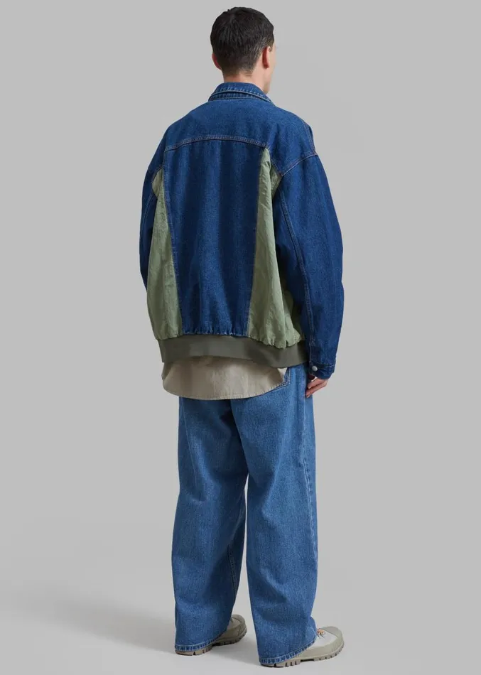 The Frankie Shop Nash Denim ColorBlock Jacket 8211 Blue Men Outerwear