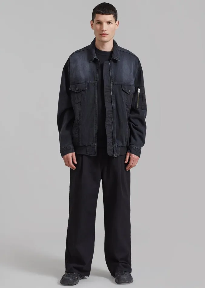 The Frankie Shop Nash Denim Jacket 8211 Black Men Outerwear
