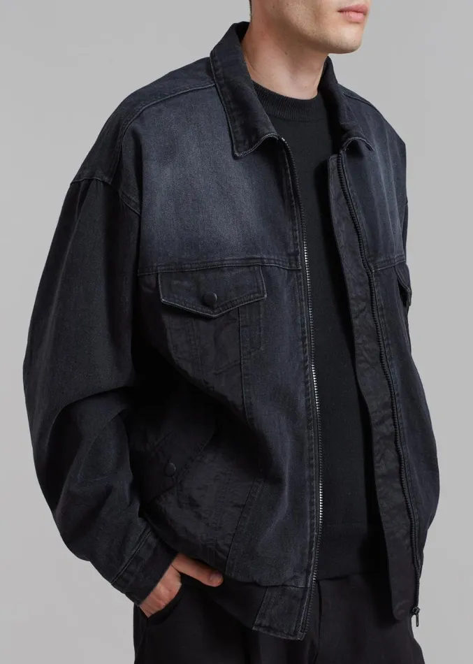 The Frankie Shop Nash Denim Jacket 8211 Black Men Outerwear
