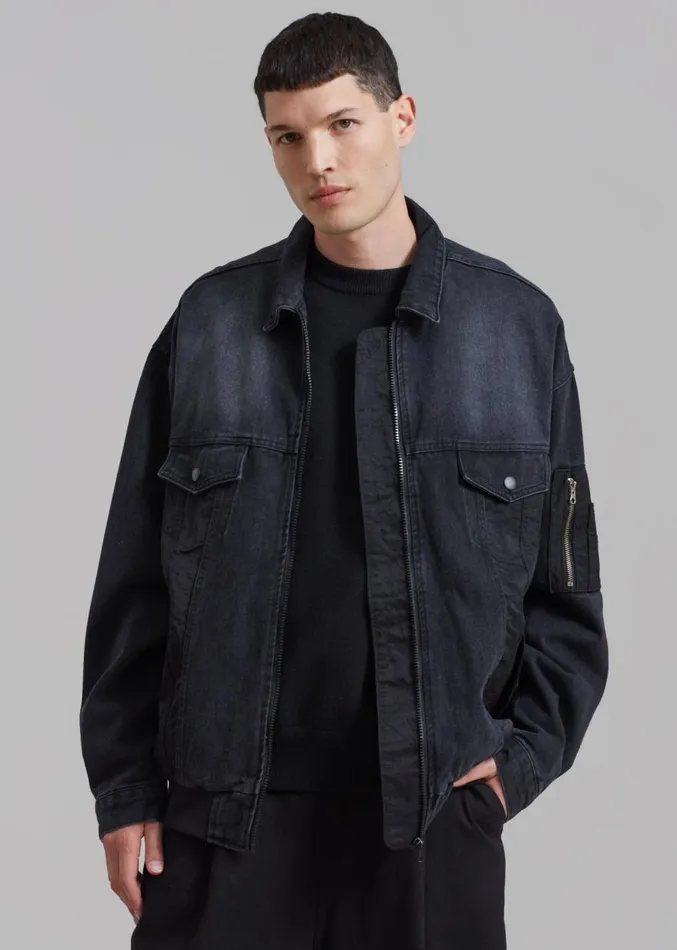The Frankie Shop Nash Denim Jacket 8211 Black Men Outerwear
