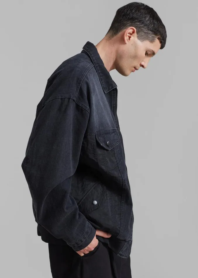 The Frankie Shop Nash Denim Jacket 8211 Black Men Outerwear