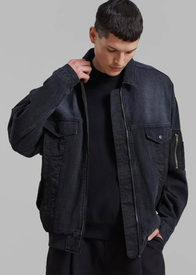The Frankie Shop Nash Denim Jacket 8211 Black Men Outerwear