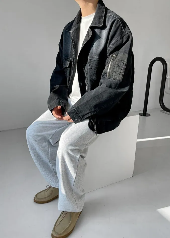 The Frankie Shop Nash Denim Jacket 8211 Black Men Outerwear