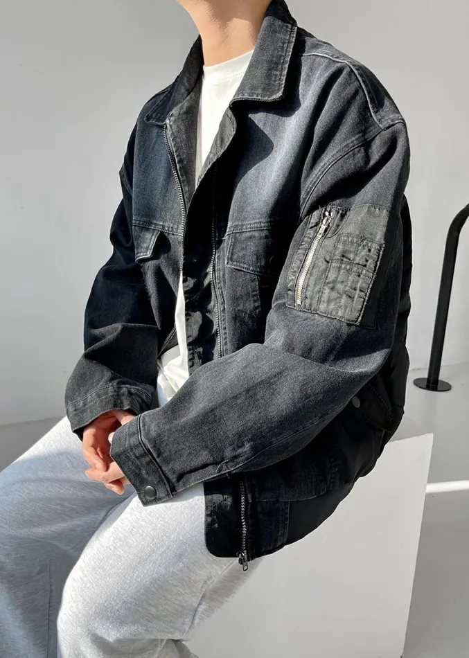 The Frankie Shop Nash Denim Jacket 8211 Black Men Outerwear