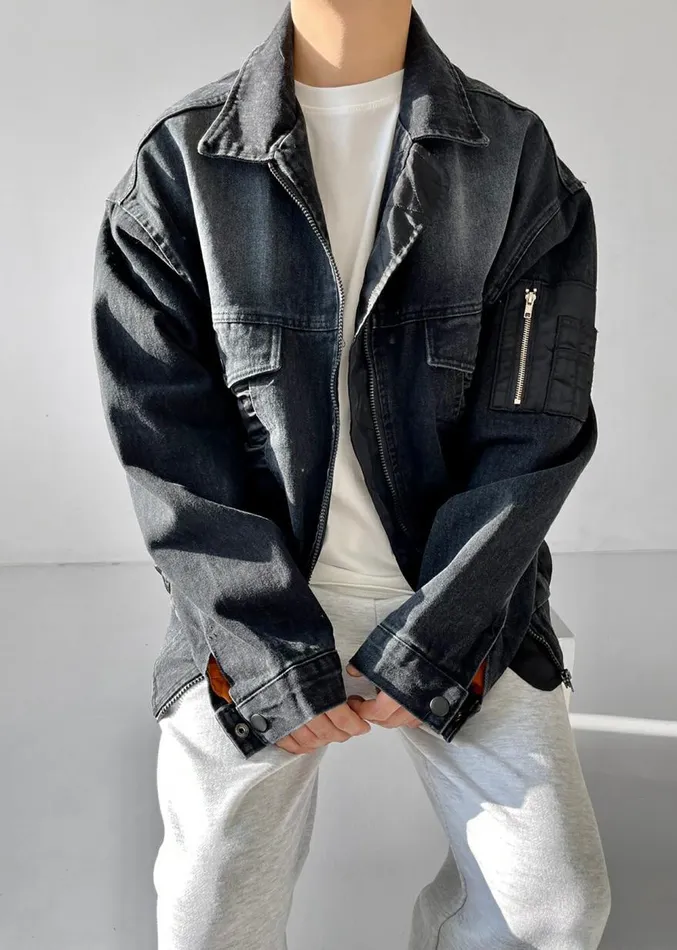 The Frankie Shop Nash Denim Jacket 8211 Black Men Outerwear