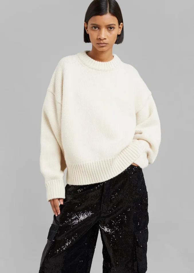 The Frankie Shop Natte Sweater 8211 Cream Women Knitwear