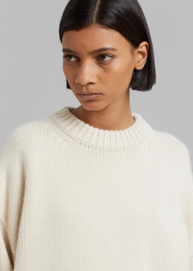 The Frankie Shop Natte Sweater 8211 Cream Women Knitwear
