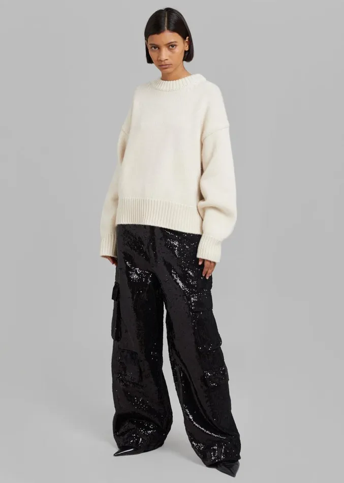 The Frankie Shop Natte Sweater 8211 Cream Women Knitwear