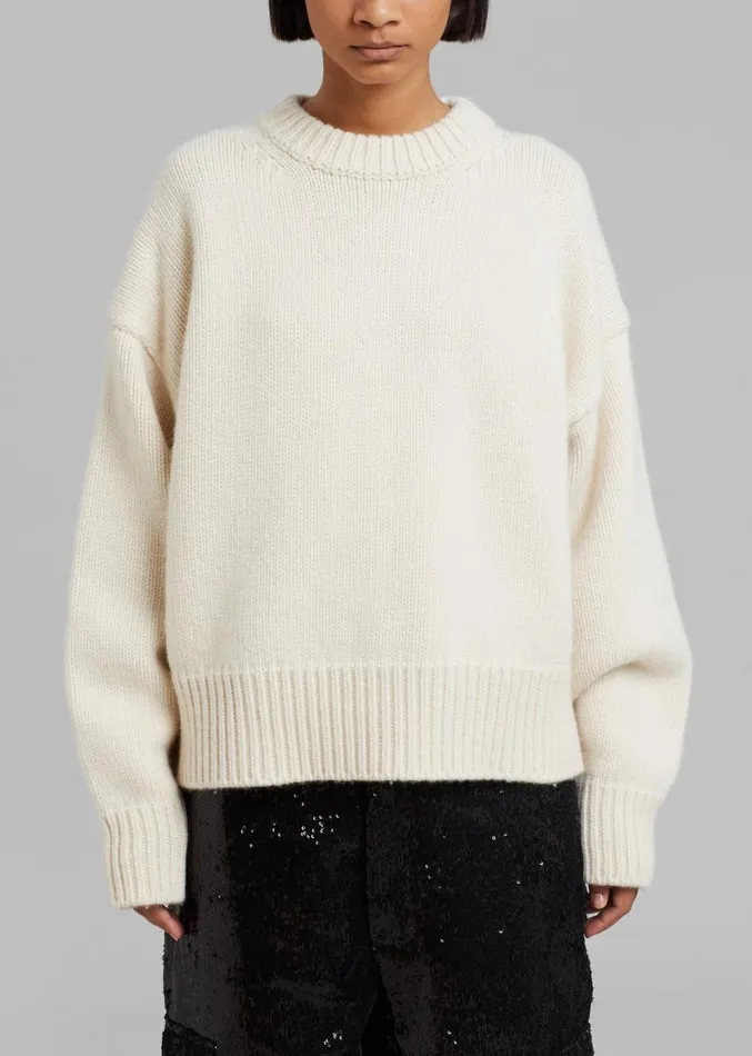 The Frankie Shop Natte Sweater 8211 Cream Women Knitwear