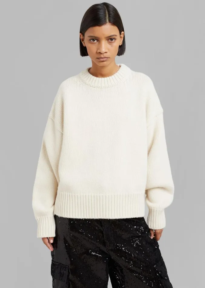 The Frankie Shop Natte Sweater 8211 Cream Women Knitwear