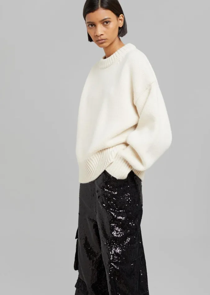 The Frankie Shop Natte Sweater 8211 Cream Women Knitwear