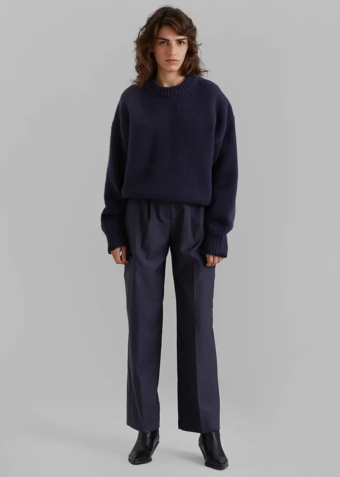 The Frankie Shop Natte Sweater 8211 Navy Women Knitwear