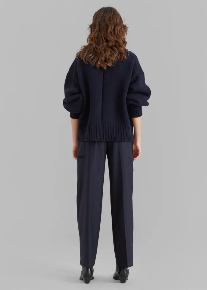 The Frankie Shop Natte Sweater 8211 Navy Women Knitwear